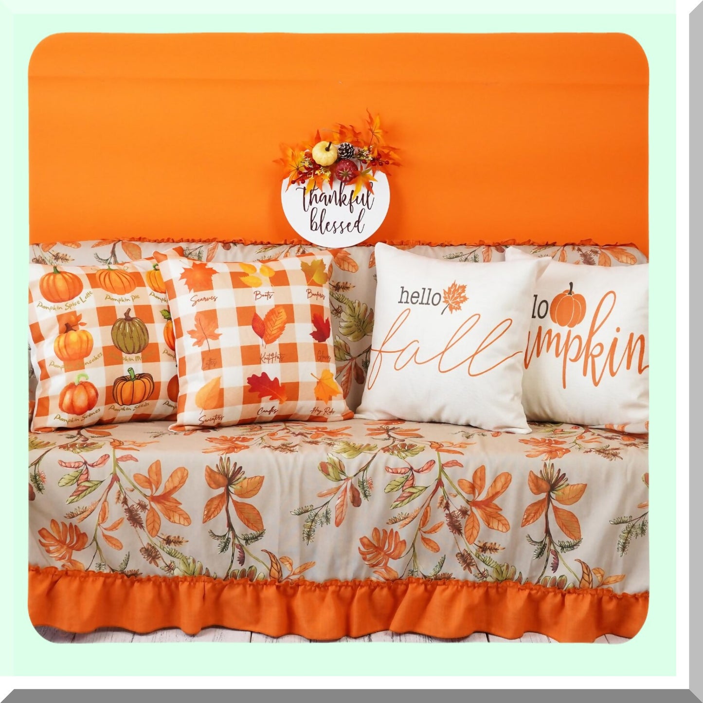 Autumn Harvest Pillow Covers - Set of 4 Fall Buffalo Plaid Maple Leaves Cushion Cases 18x18 Inch for Thanksgiving Decorations & Farmhouse Home Decor