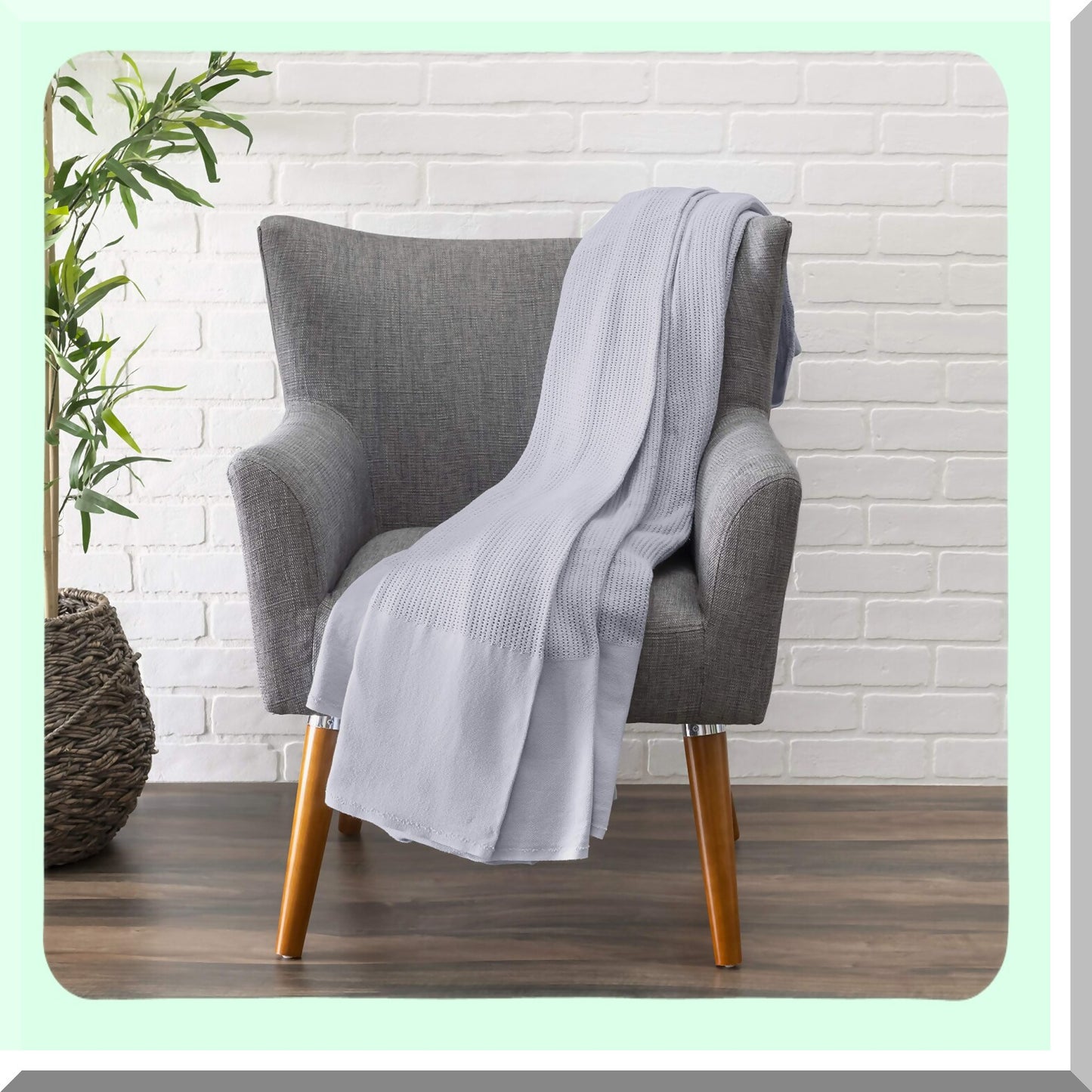 CozyLuxe Ice Grey Twin Blanket - 100% Cotton, Lightweight, Extra-Fluffy, Premium Soft, Durable, All-Season Bed & Sofa Throw