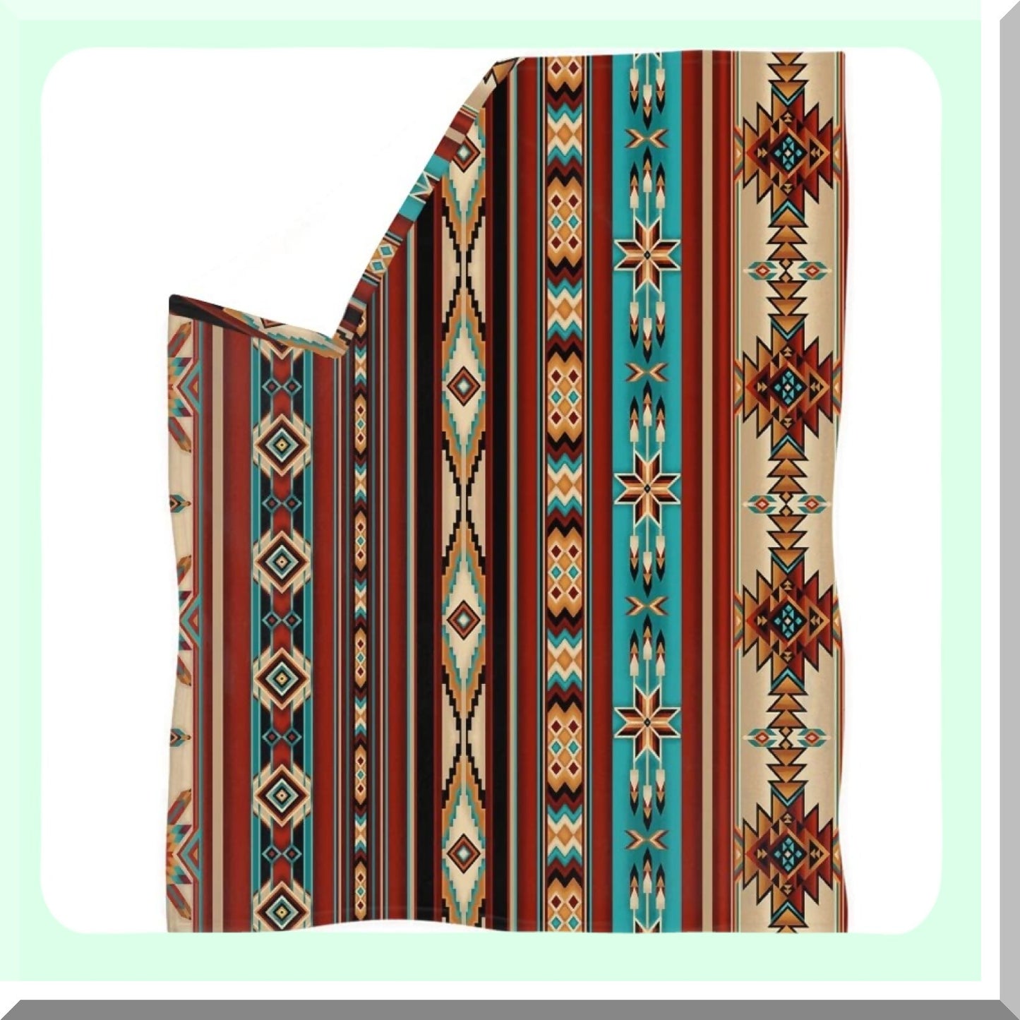 Southwest Boho All-Weather Geometric Throw Blanket for Couch & Bed