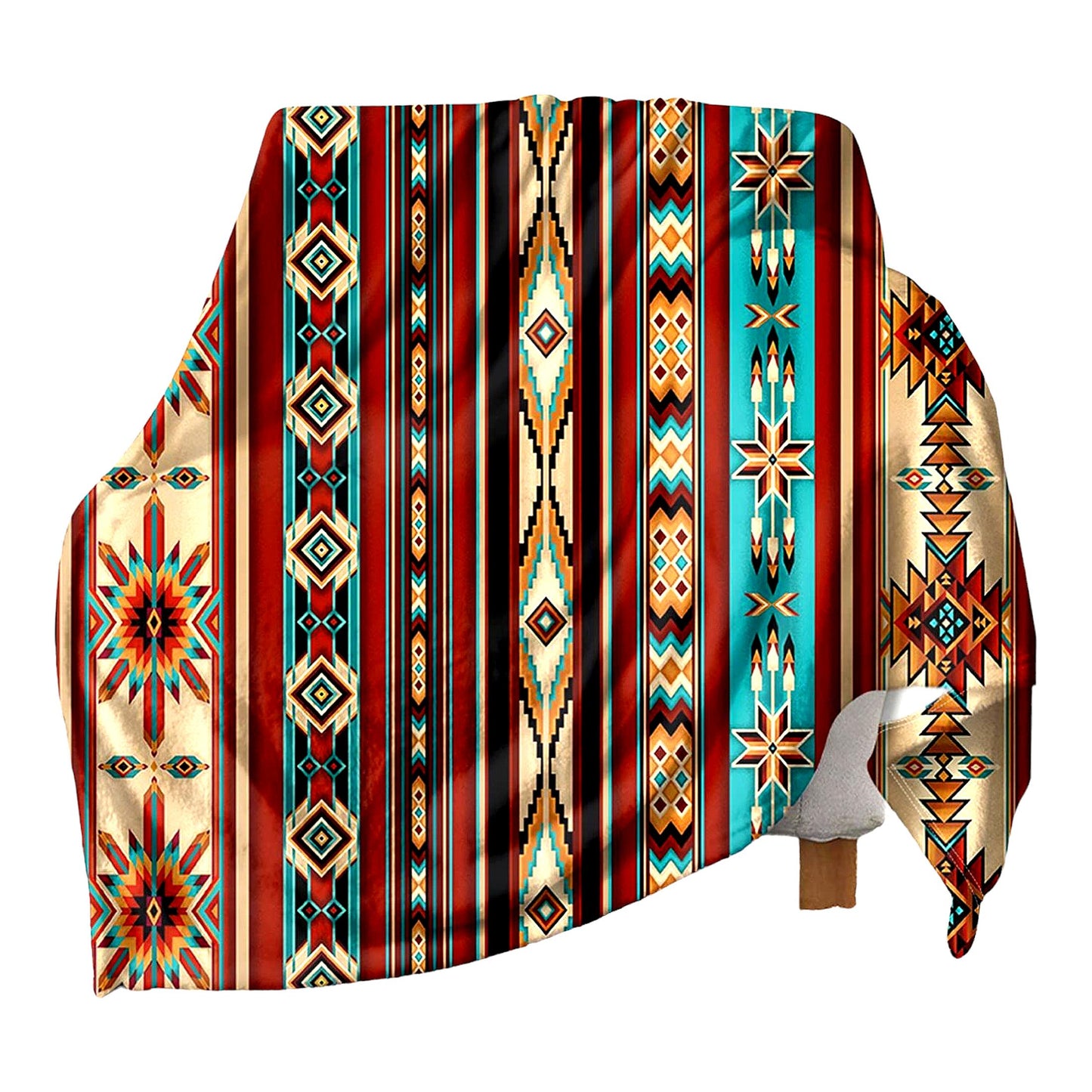 Southwest Boho All-Weather Geometric Throw Blanket for Couch & Bed