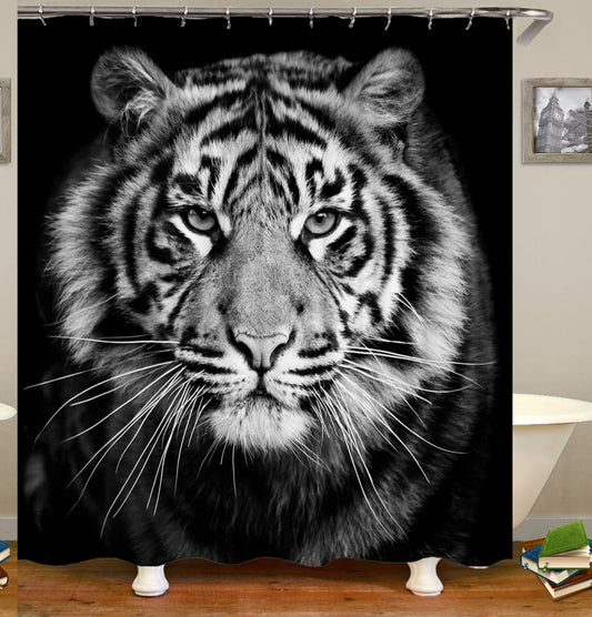 Wild Animal Ferocious Tiger Shower Curtain Set 72x72 Inches