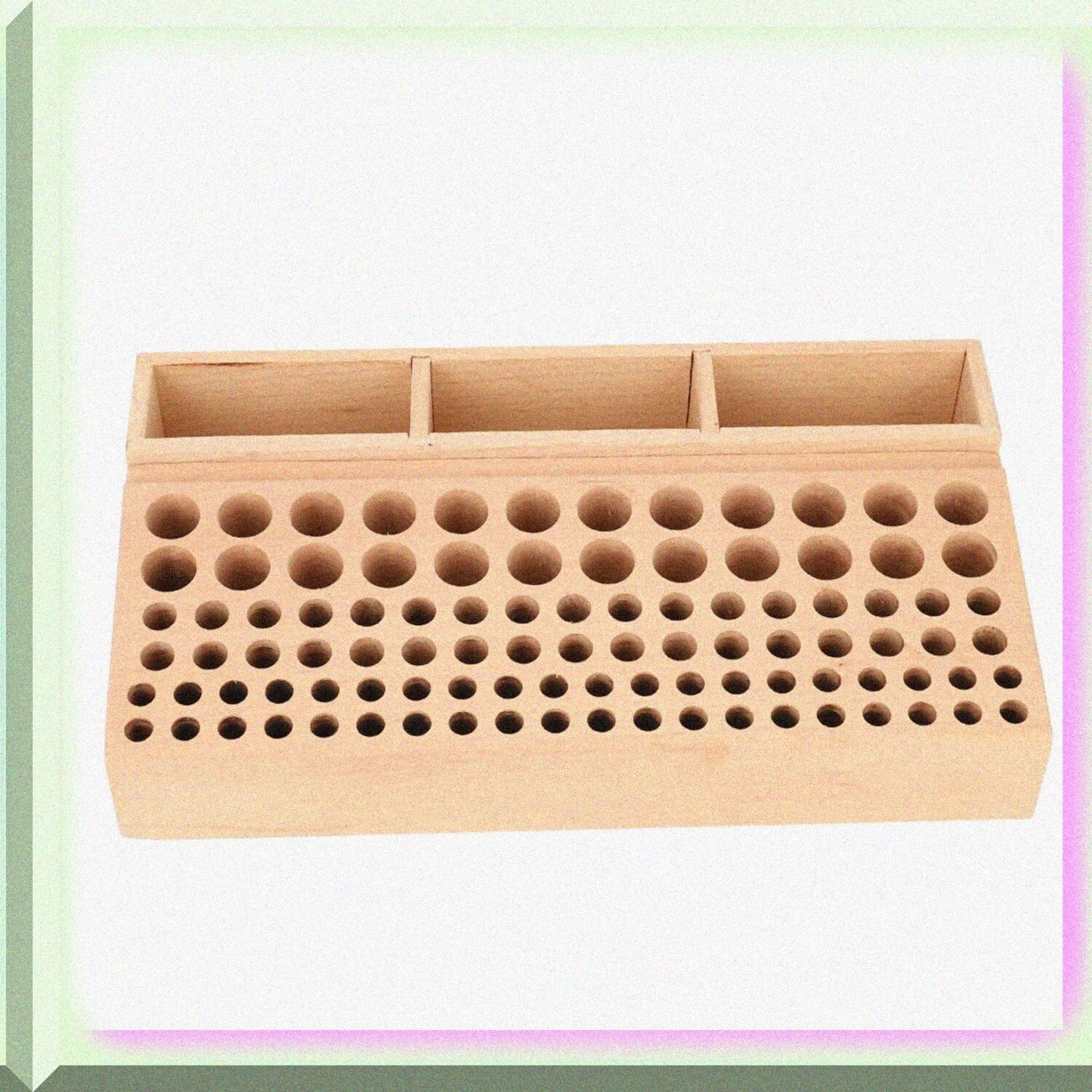 100 Holes Wooden Storage Rack for Leather Tools