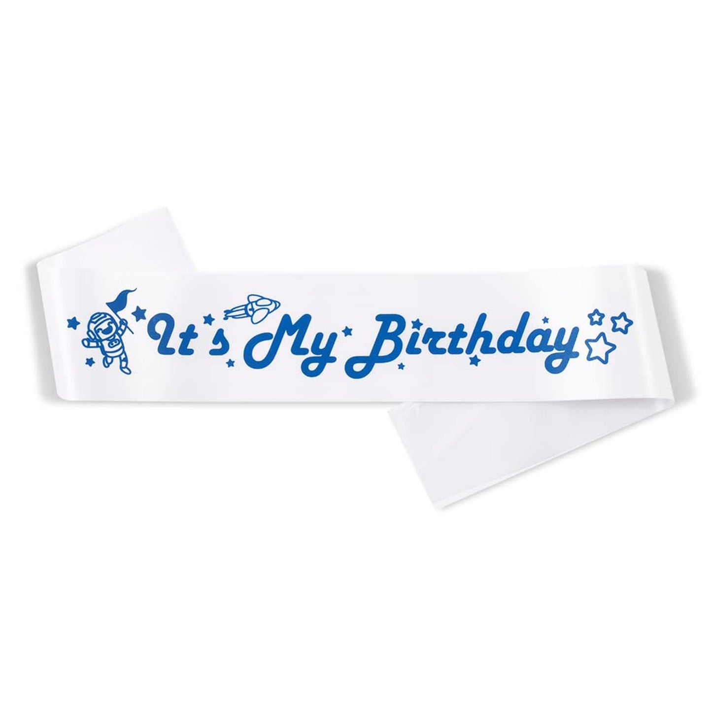Celestial Birthday Boy Sash - Space Theme Party Decoration & Gift Set - White - It's My Birthday - Fun & Festive Accessories for Boys!