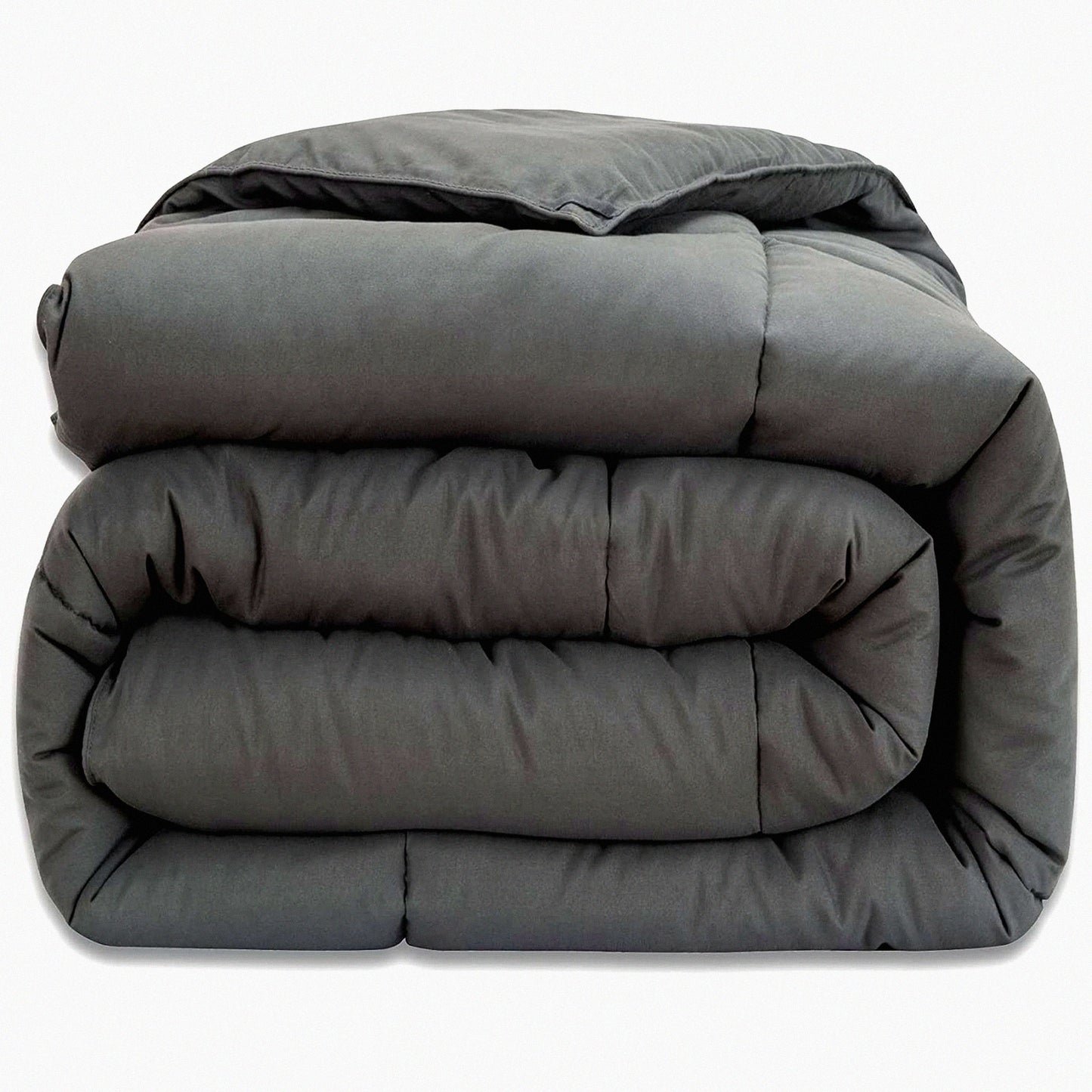 Luxury Cloud Comforter - California King Size - Dark Gray Quilted Duvet Insert - Lightweight & Breathable - Fluffy Down Alternative - Corner Tabs for Secure Fit - 102"x96"