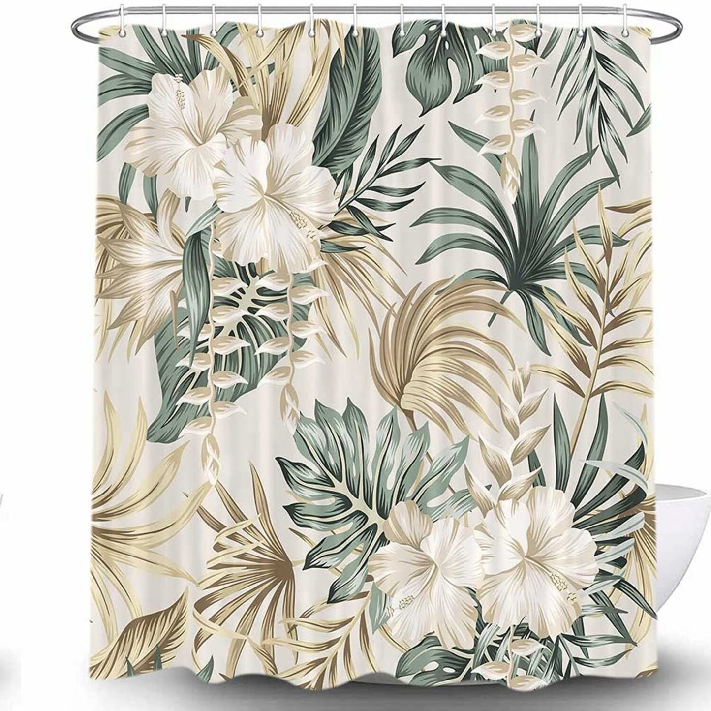 Tropical Plant Flower Shower Curtain 72X84