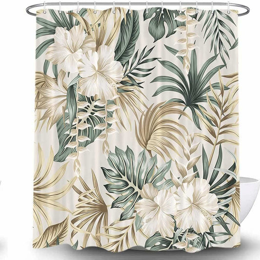 Tropical Plant Flower Shower Curtain 72X84