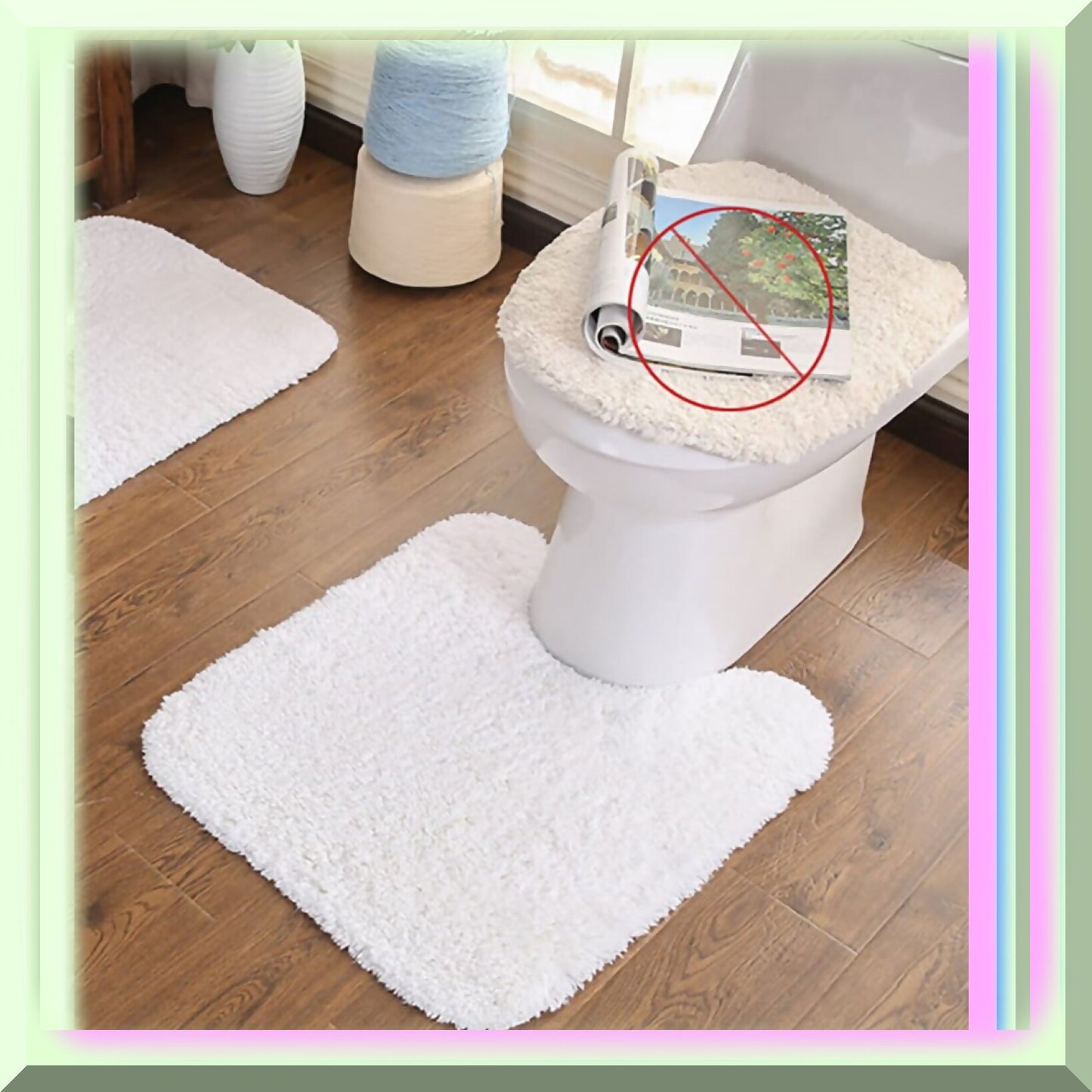 Hand Tufted Cotton Bath Mat 19.7x21.7 Inches