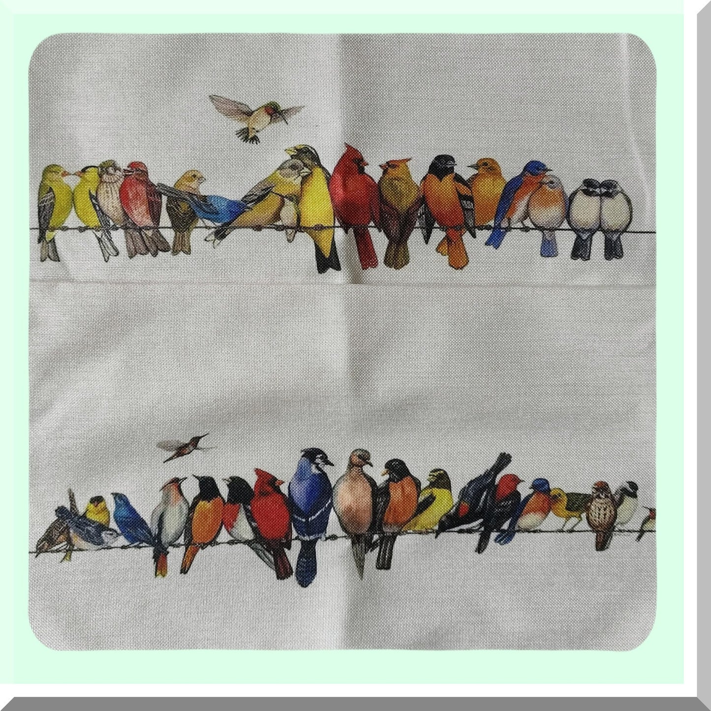 Birds Burlap Lumbar Pillow Covers - Set of 2, 12x20 Outdoor Cushion Covers for Spring Winter, Zippered Anniversary Holiday Decor, No Fillers