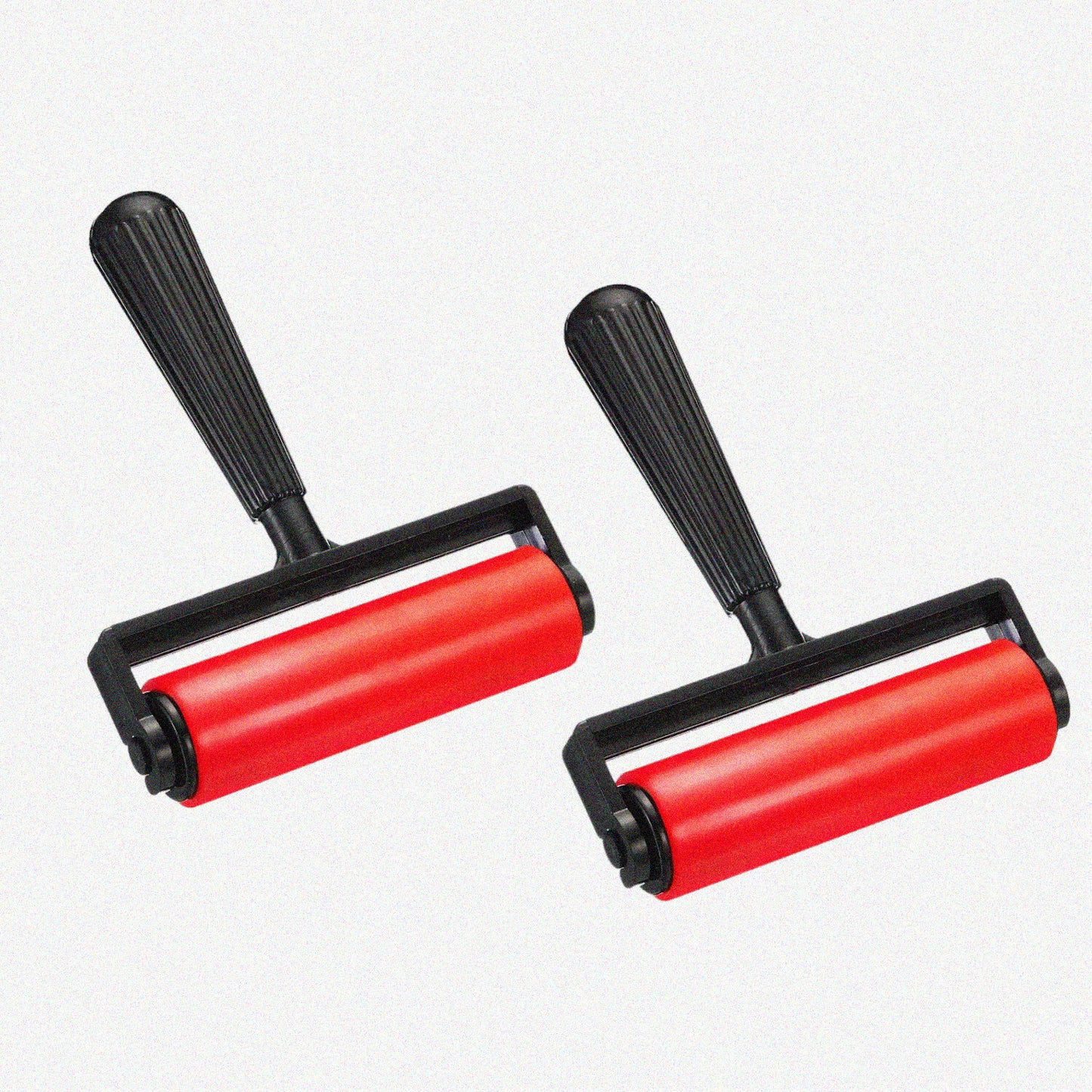 Red 2pc Rubber Rollers for Art and Construction