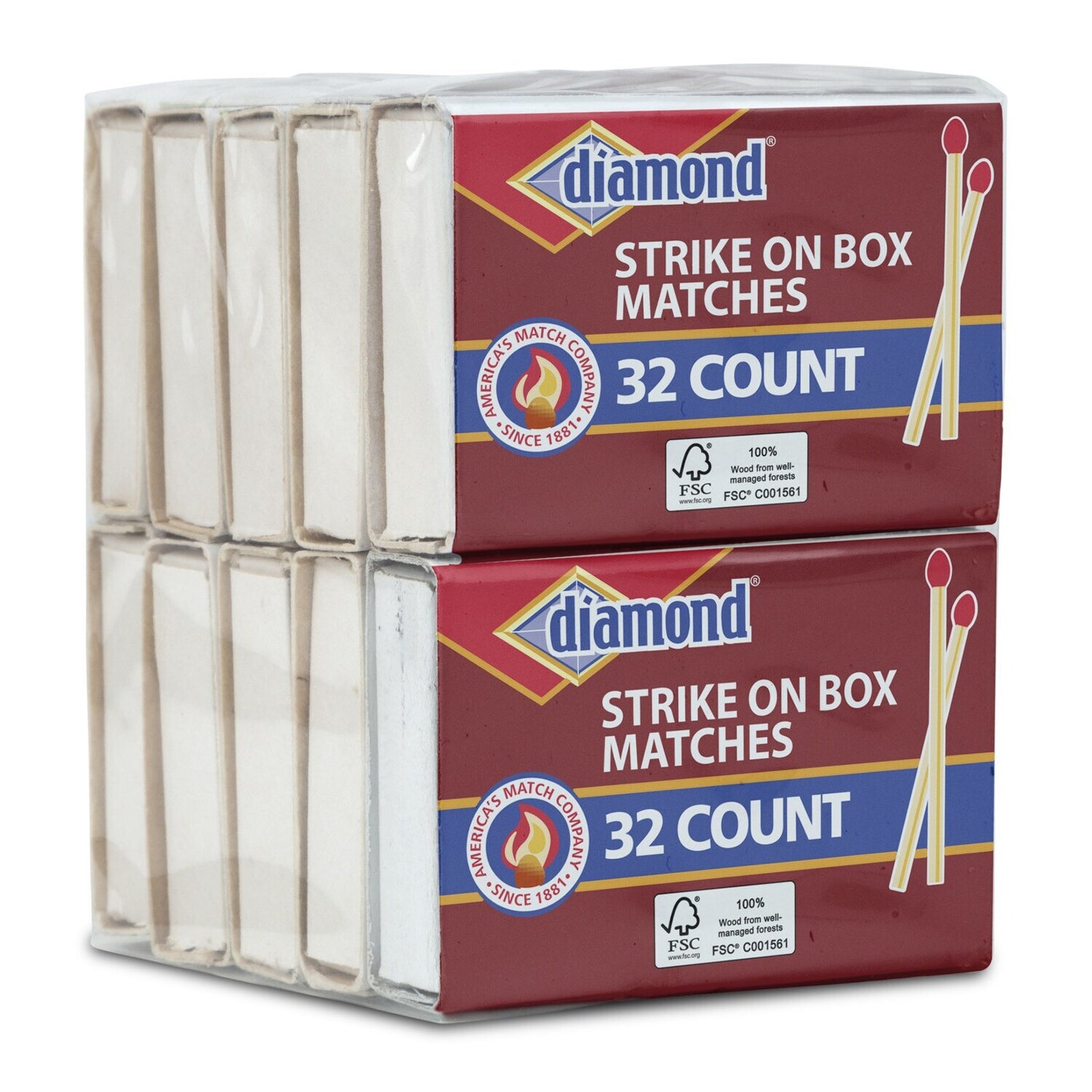 Diamond Strike-On-Box Matches, 10-Box Packs (Pack of 24)