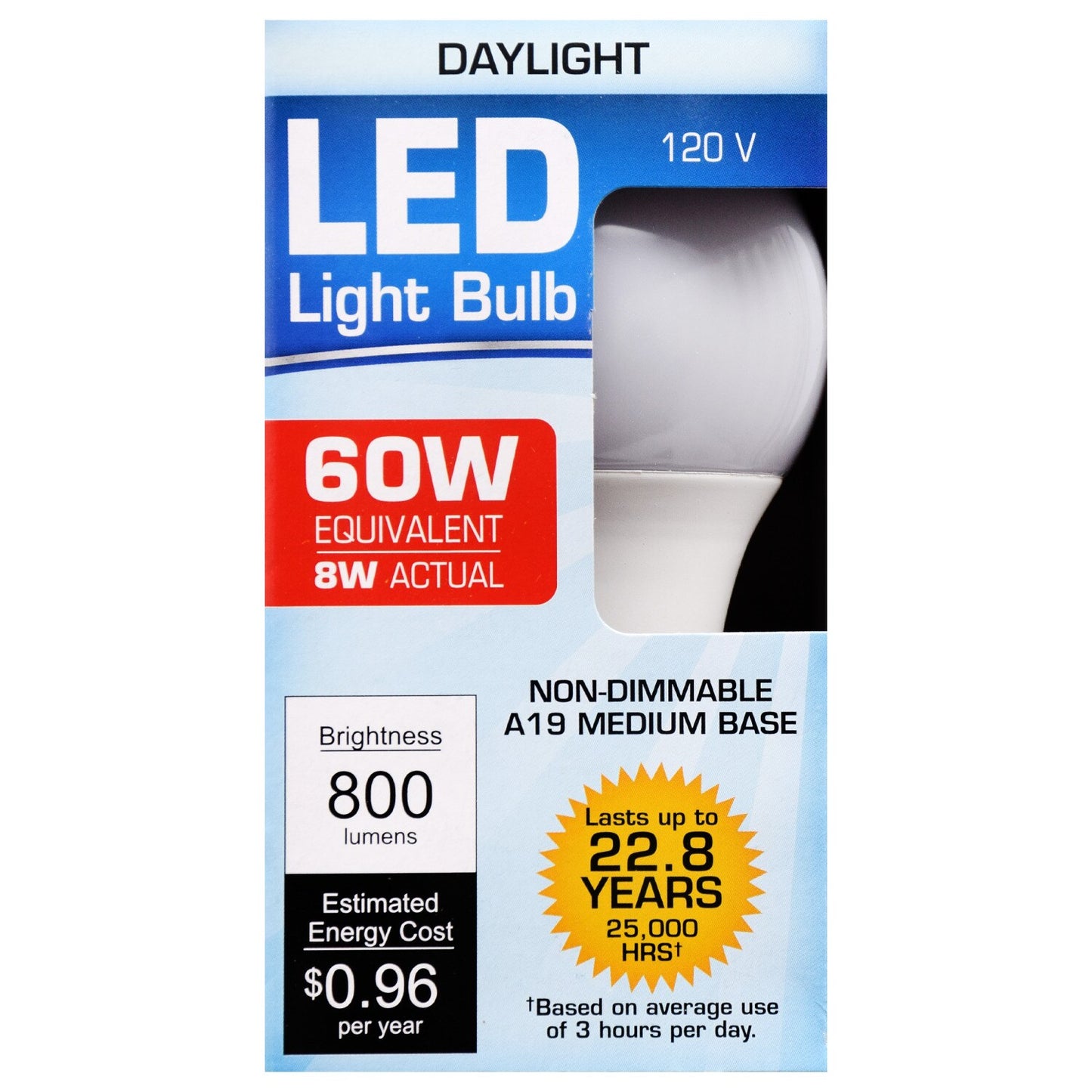 Daylight 60-Watt Equivalent Medium Base LED Lightbulbs (Pack of 40)