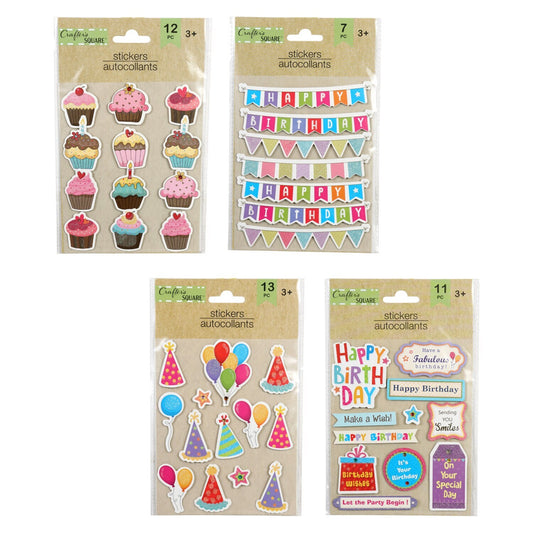 Crafter's Square Happy Birthday Stickers (Pack of 36)