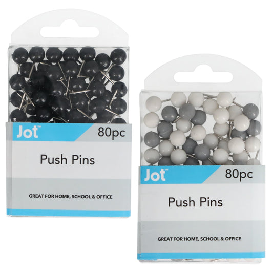 Jot Round-Grip Plastic Push Pins, 80-ct. Packs (Pack of 36)