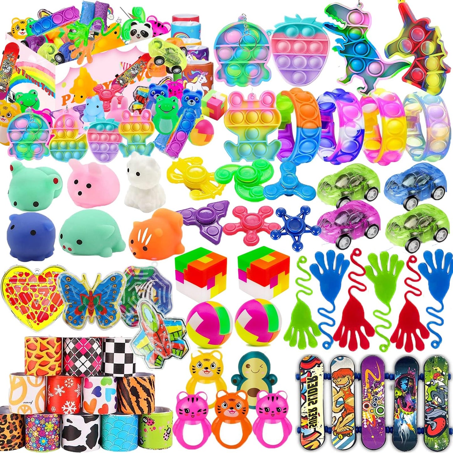 Party Poppers: Fun Fidget Toys & Goodie Bag Fillers - 70 Piece Set for Kids 4-8! Perfect for Clroom Prizes, Pinatas, and Treasure Boxes!