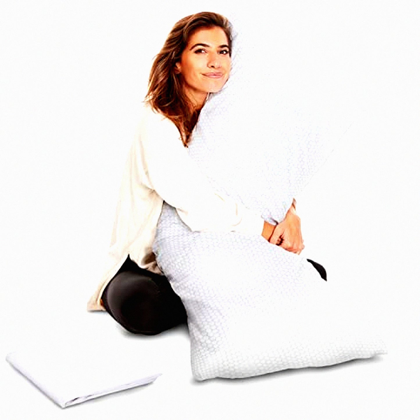 CoolDream Body Pillow - XXL Shredded Memory Foam Pillow for Side Sleepers & Pregnancy Support - Long Cooling Bed Pillow with Bonus Washable Case