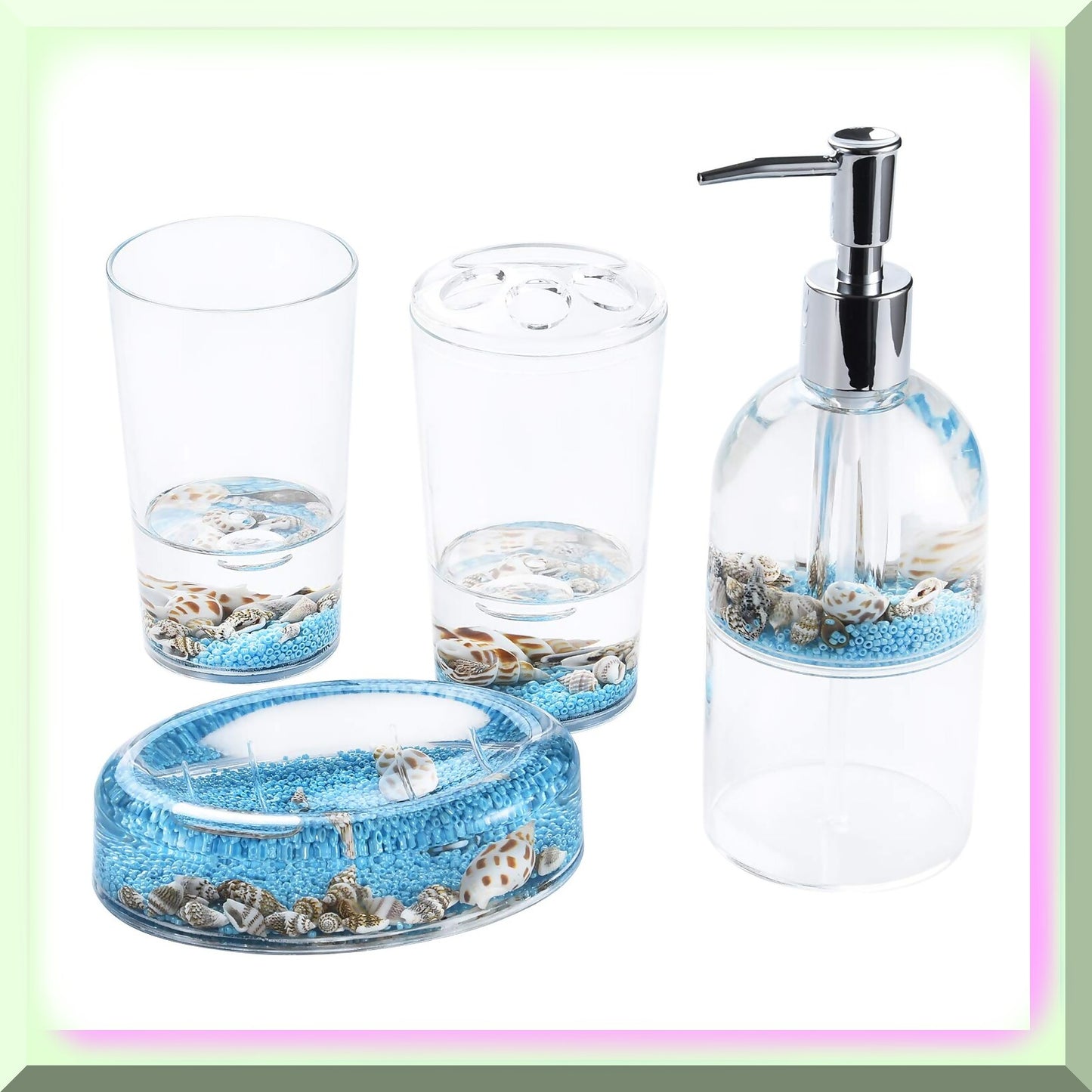 4 Piece Acrylic Floating Bathroom Vanity Accessory Set