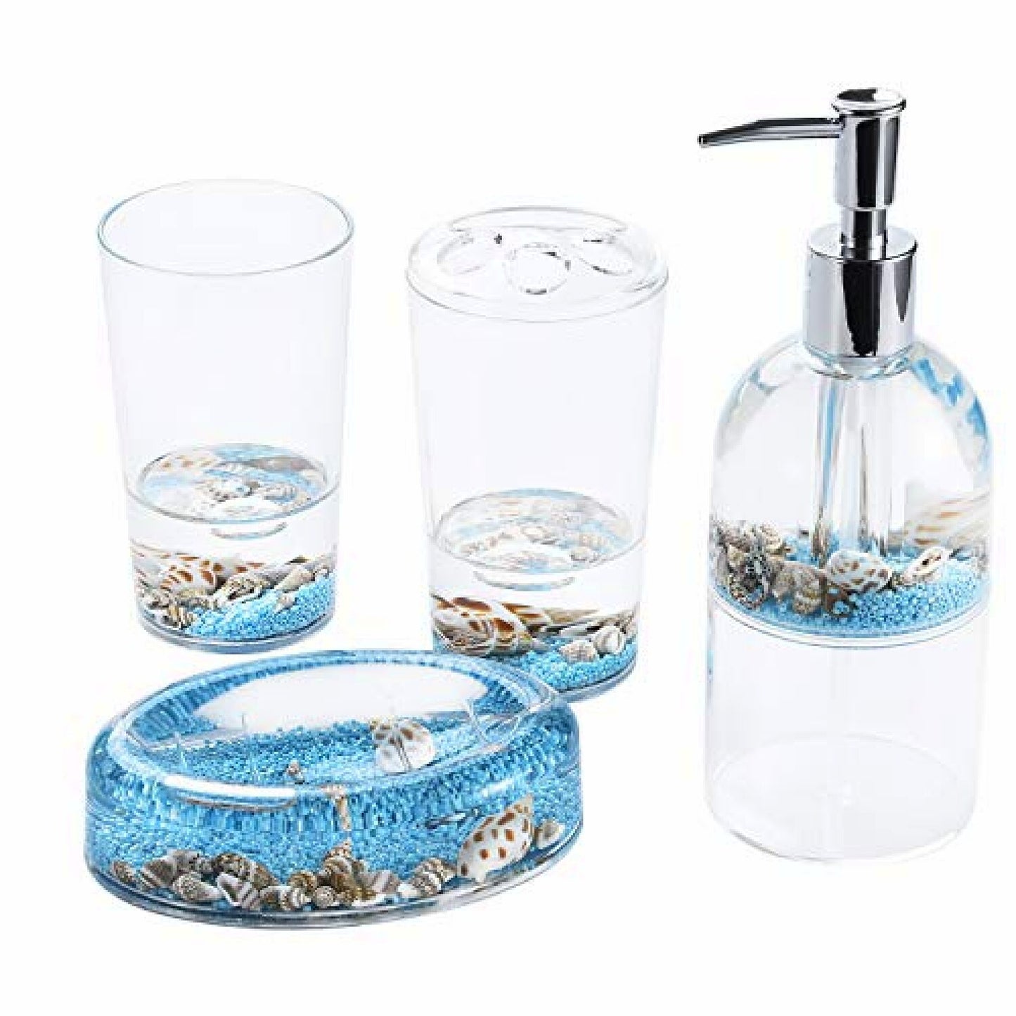 4 Piece Acrylic Floating Bathroom Vanity Accessory Set