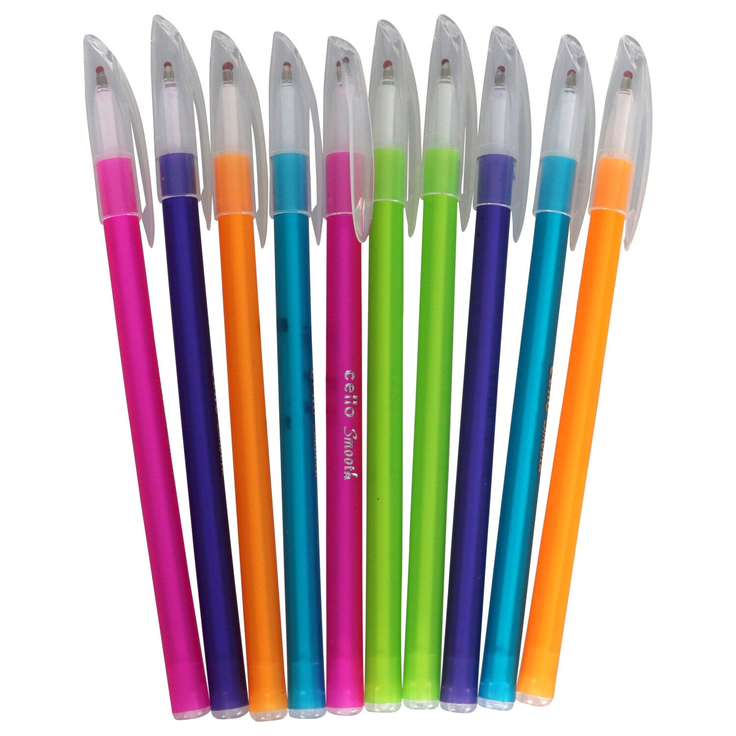 Cello Smooth Colorful Ballpoint Fashion Ink Pens, 10-ct. Packs (Pack of 4)