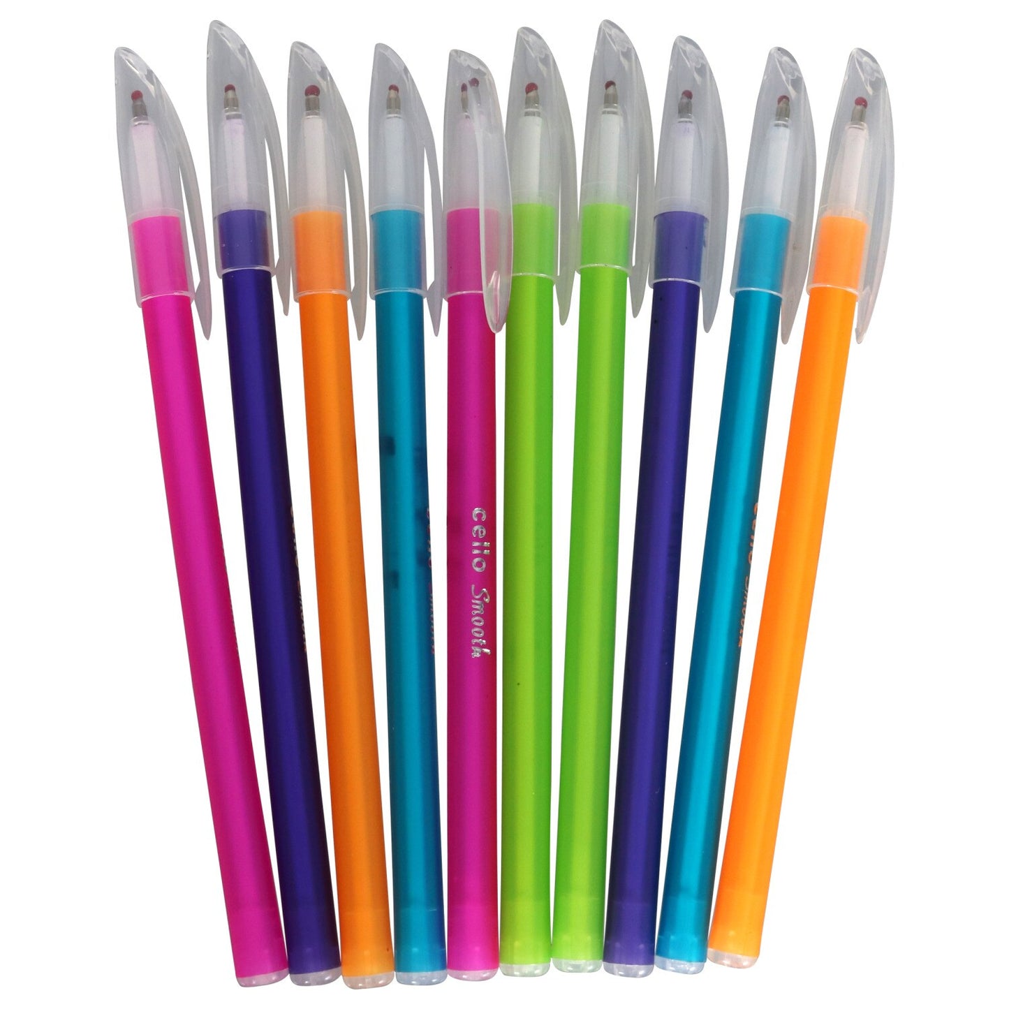 Cello Smooth Colorful Ballpoint Fashion Ink Pens, 10-ct. Packs (Pack of 4)