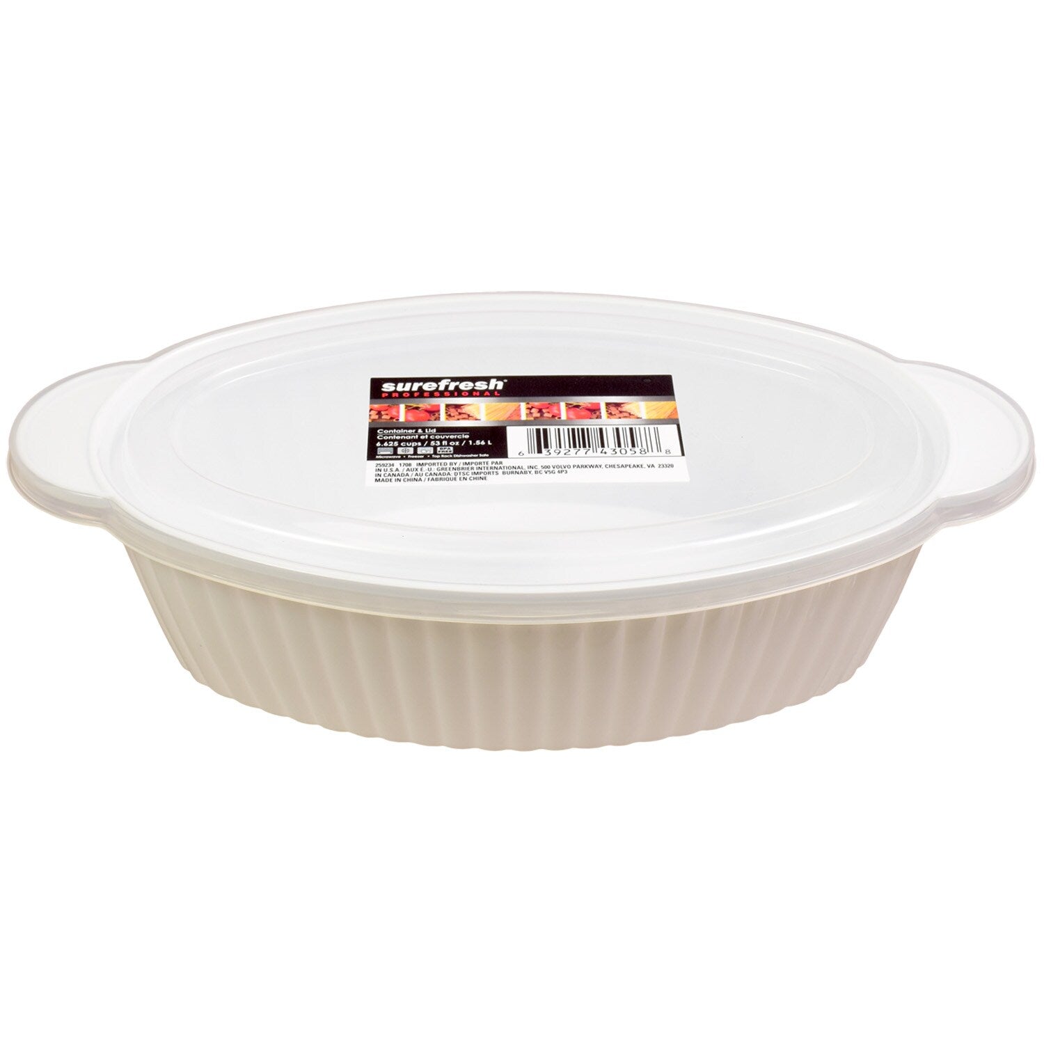 Sure Fresh Professional Oval Food Containers with Lids (Pack of 18)