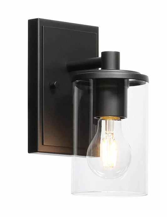 Wall Sconce 1 Light Bathroom Vanity Black