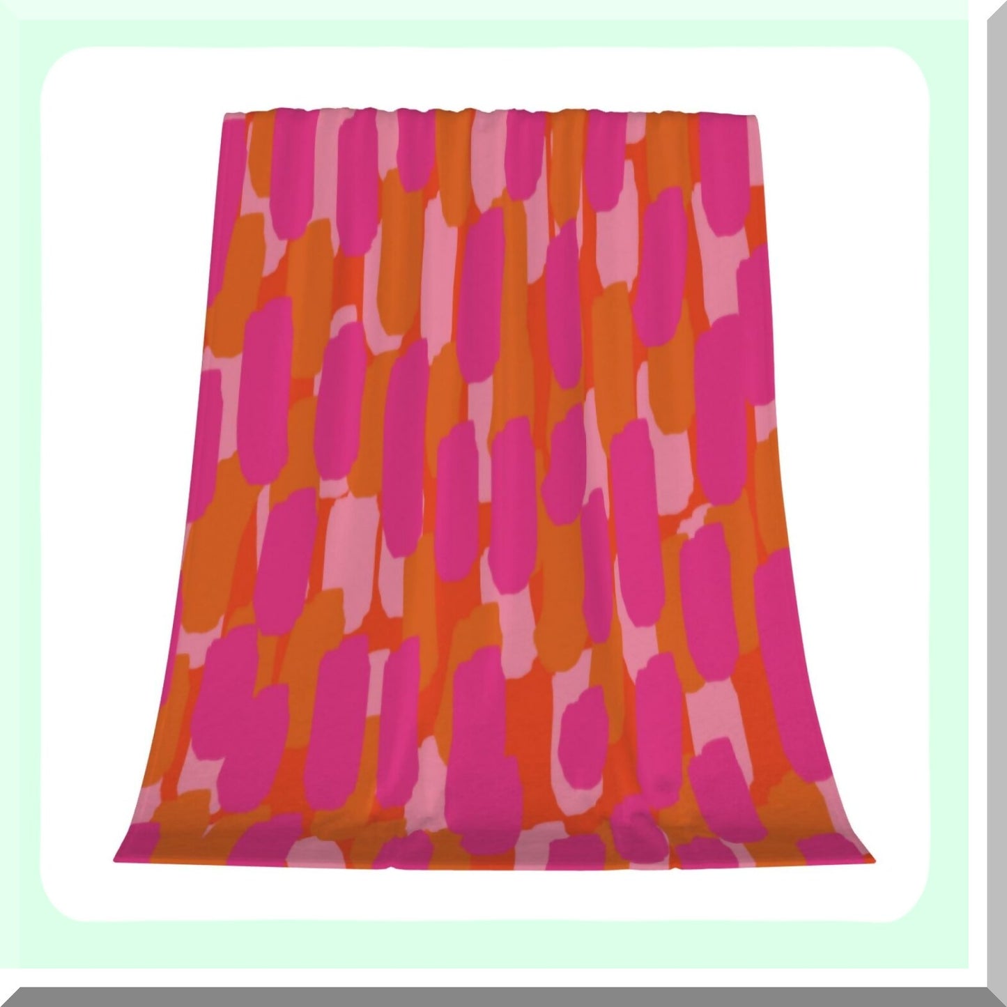 CozyFlare Fleece Throw Blanket - Soft, Warm, Lightweight Flannel for Couch, Bed, or Sofa - Pink & Orange Paint Design - Perfect for Girls & Women - 50" x 60""