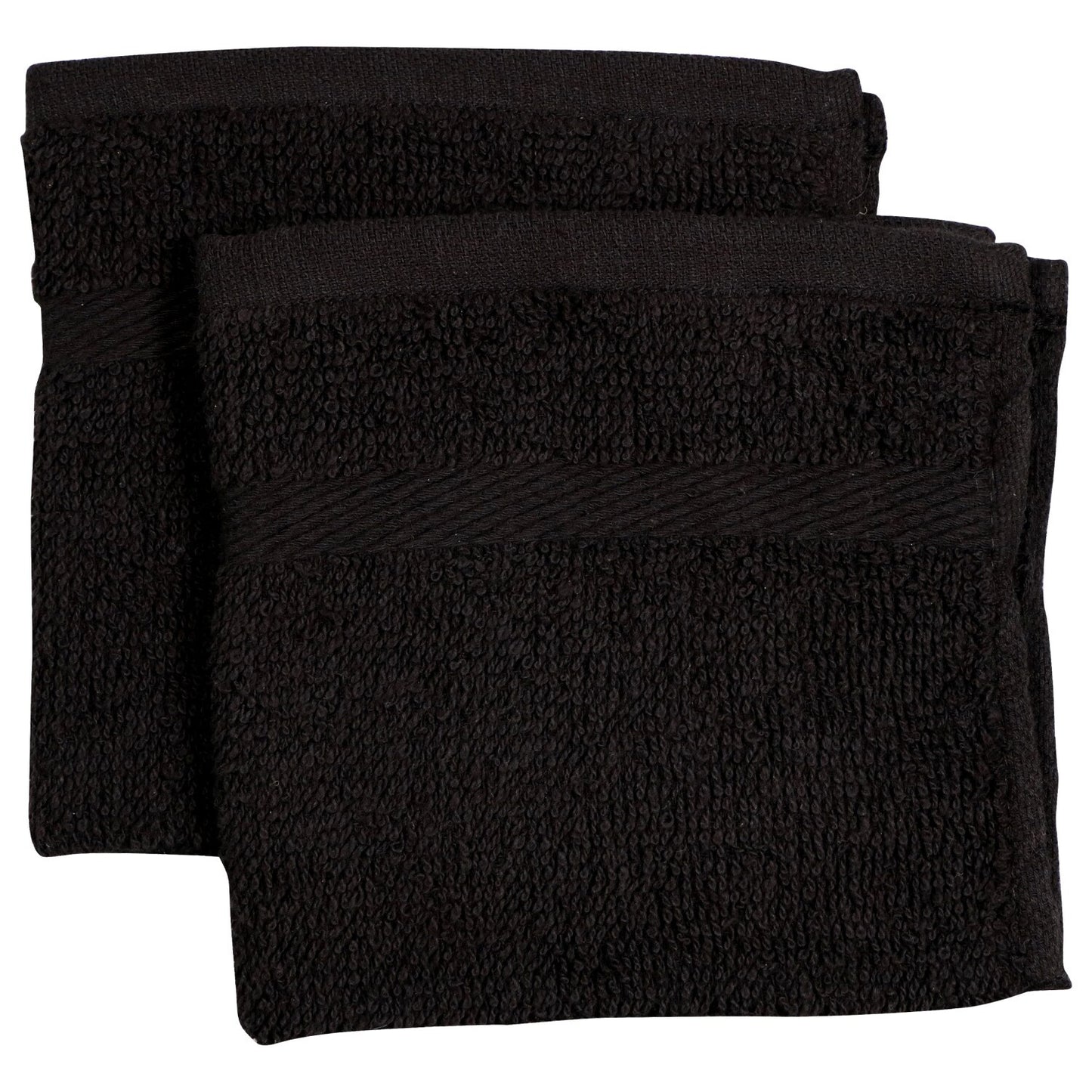 Home Collection Black Cotton Washcloths, 2-ct. Packs (Pack of 24)