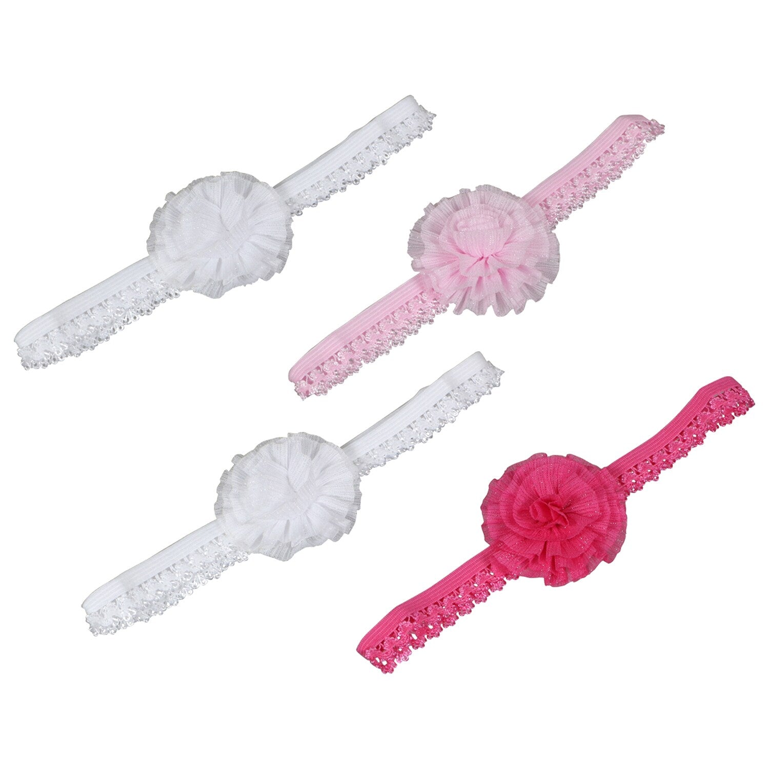 Baby Headwraps with Ribbon Flowers, 2-ct. Packs (Pack of 36)