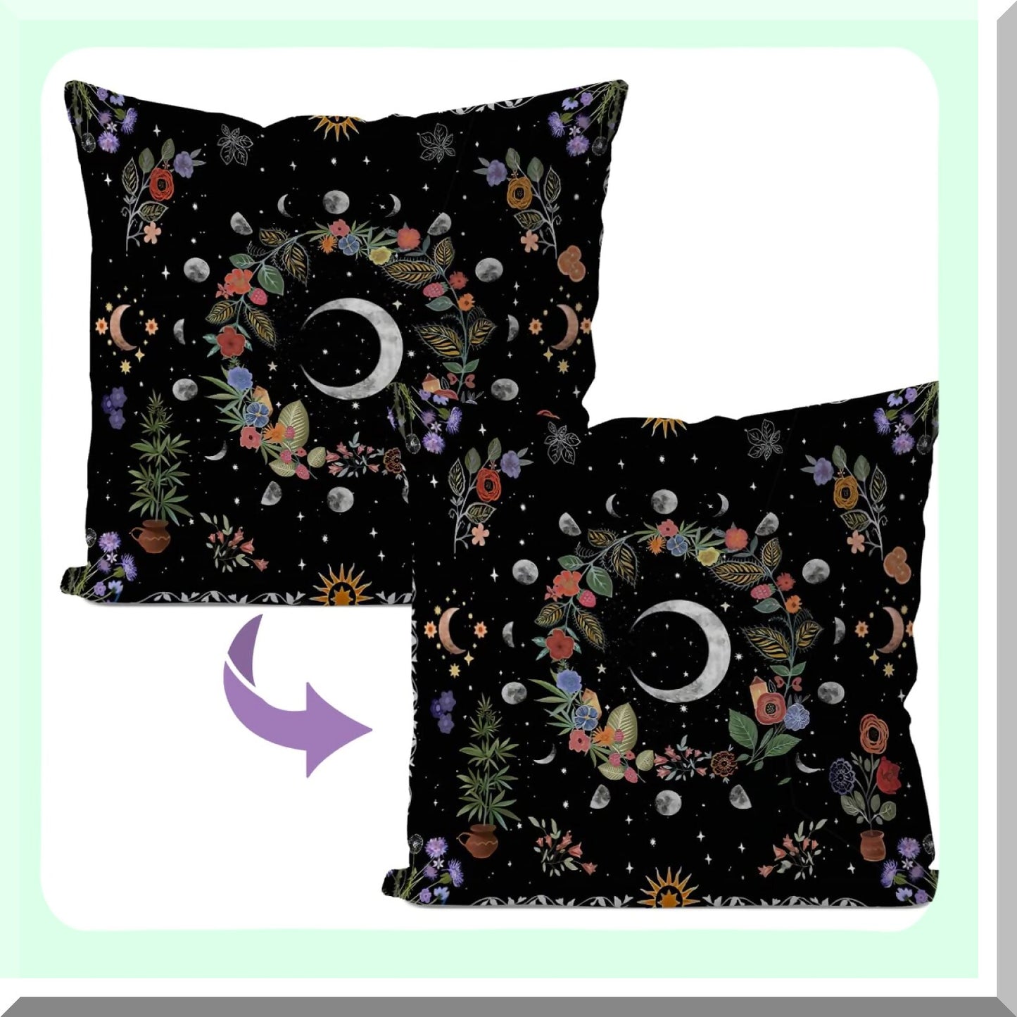 Boho Chic Dream Pillow Covers - 18x18 Boho Hippie Pillowcases for Living Room & Bedroom Decor - Vibrant Bohemian Cushion Cases