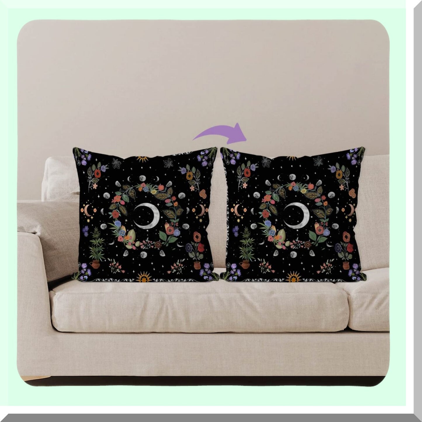 Boho Chic Dream Pillow Covers - 18x18 Boho Hippie Pillowcases for Living Room & Bedroom Decor - Vibrant Bohemian Cushion Cases