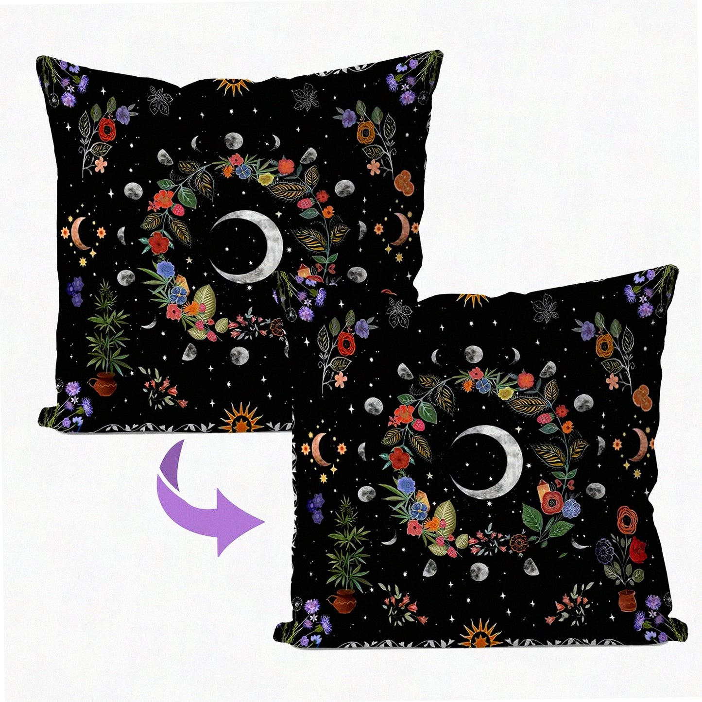 Boho Chic Dream Pillow Covers - 18x18 Boho Hippie Pillowcases for Living Room & Bedroom Decor - Vibrant Bohemian Cushion Cases