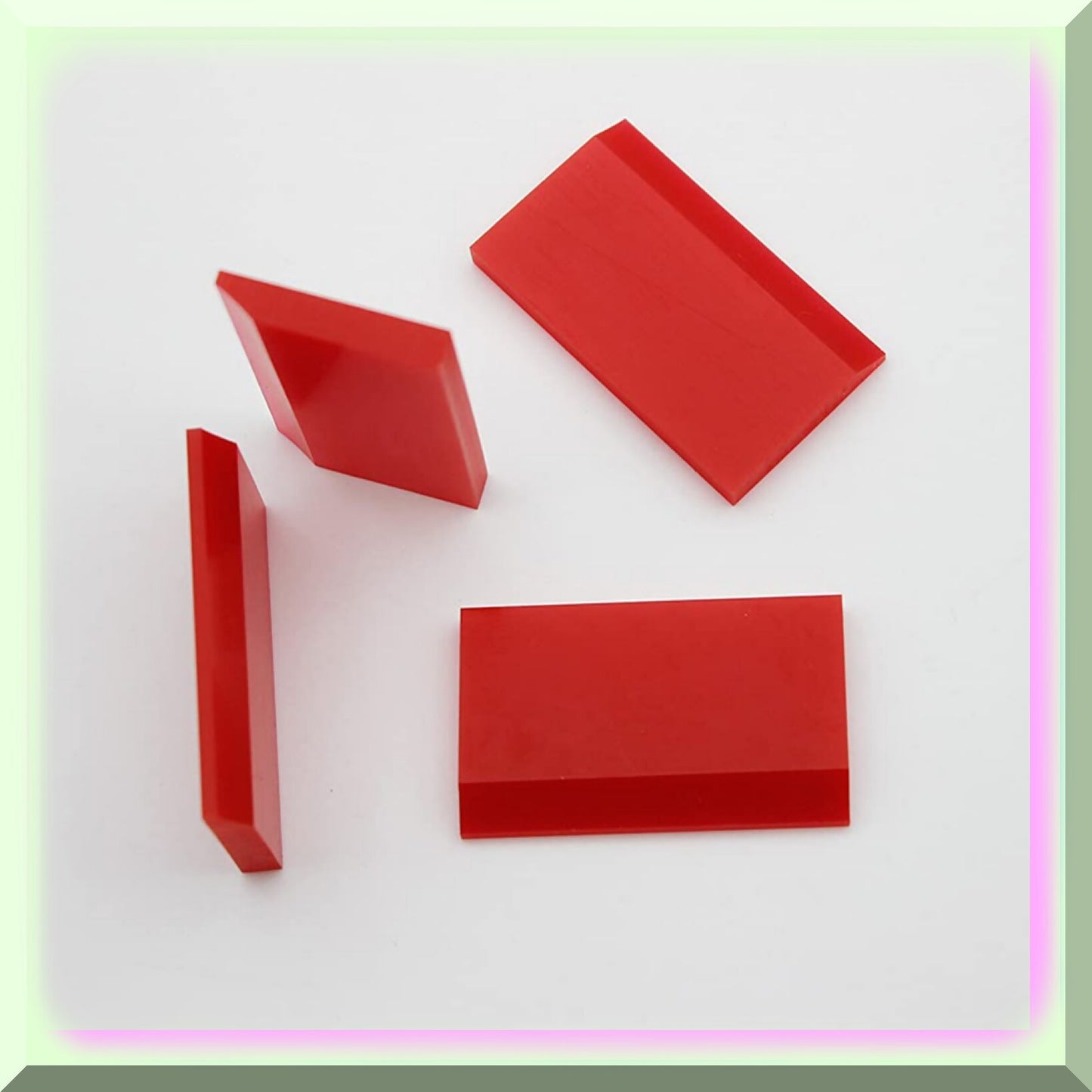 Red Mini Squeegee Set - 10 Pieces Rubber Screen Printing Tools