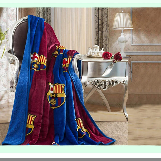 Catalonia Comfort: FCBarcelona Silk Touch Sherpa Throw Blanket 50x60
