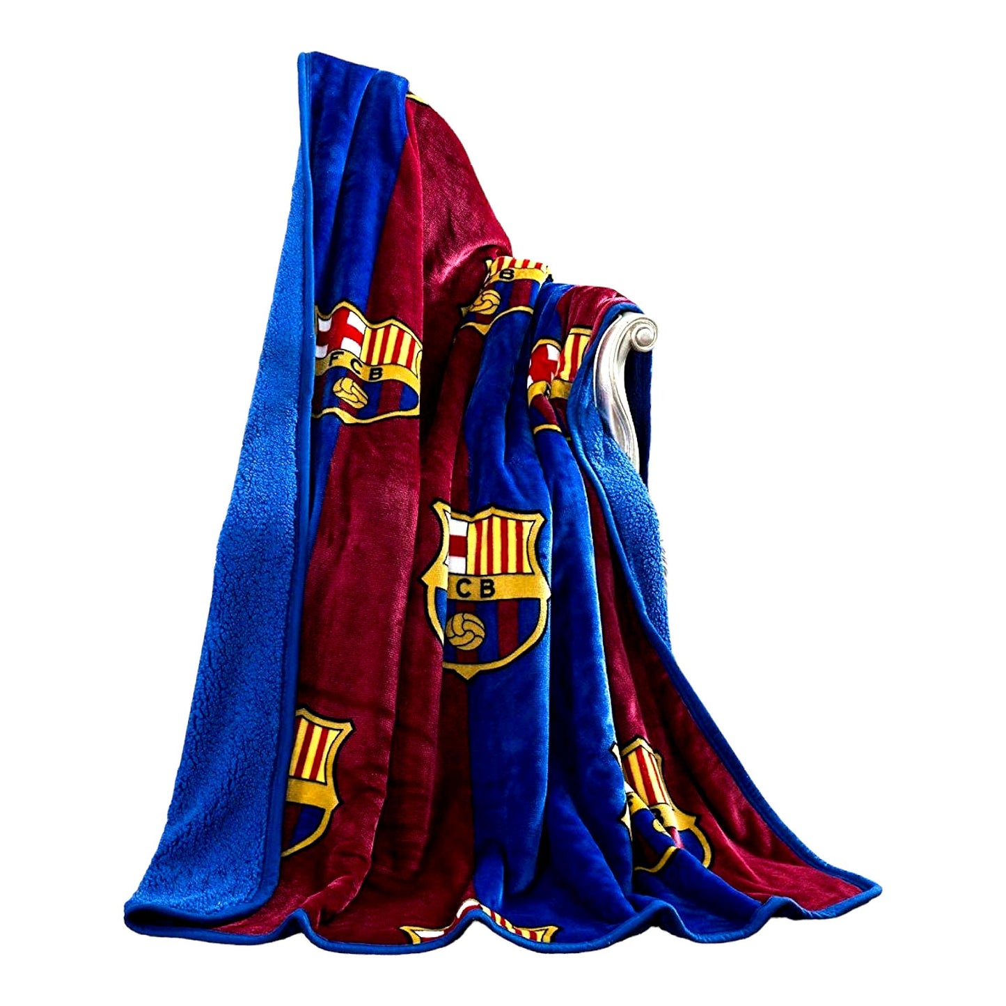 Catalonia Comfort: FCBarcelona Silk Touch Sherpa Throw Blanket 50x60