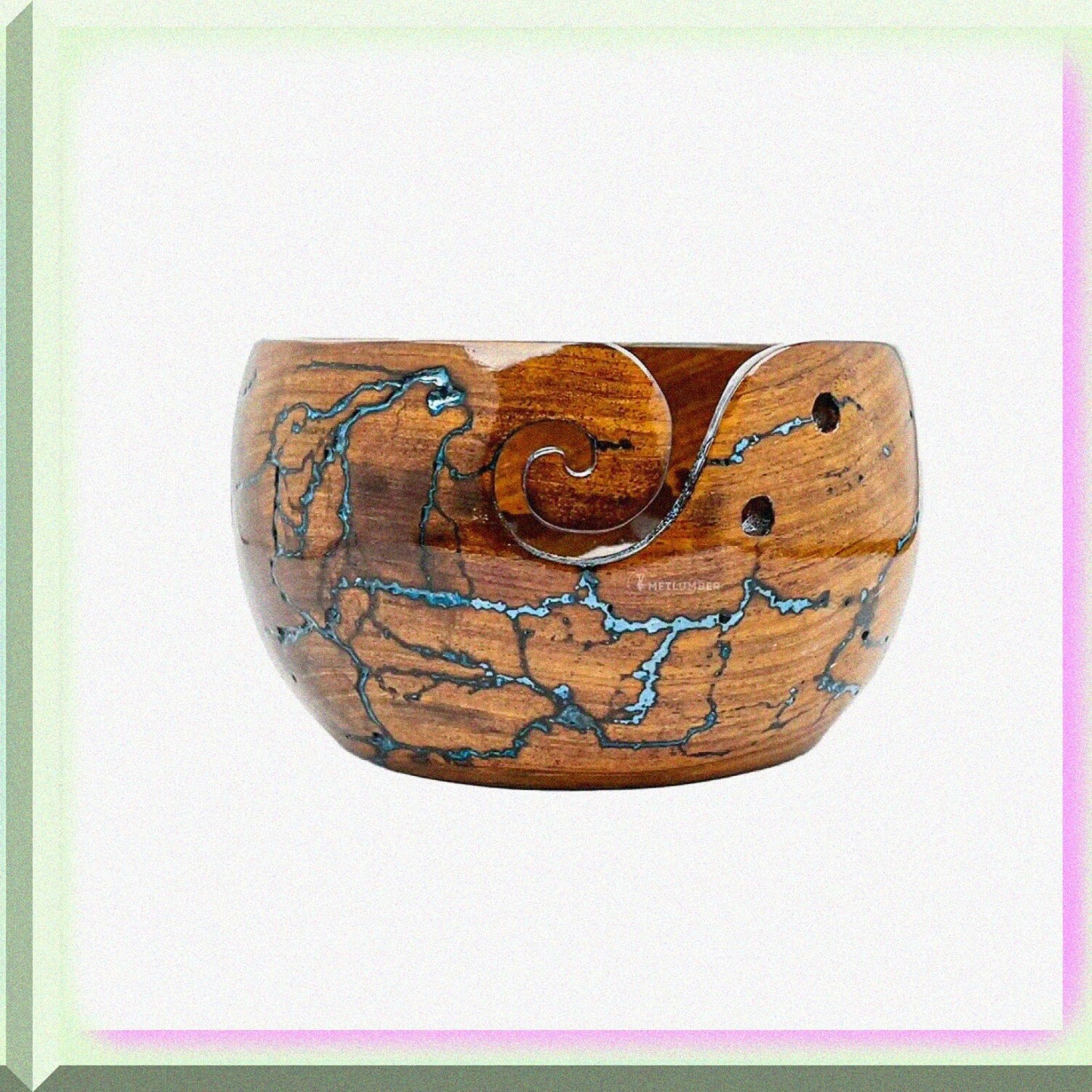 Wooden Rosewood Yarn Storage Bowl for Knitting and Crochet