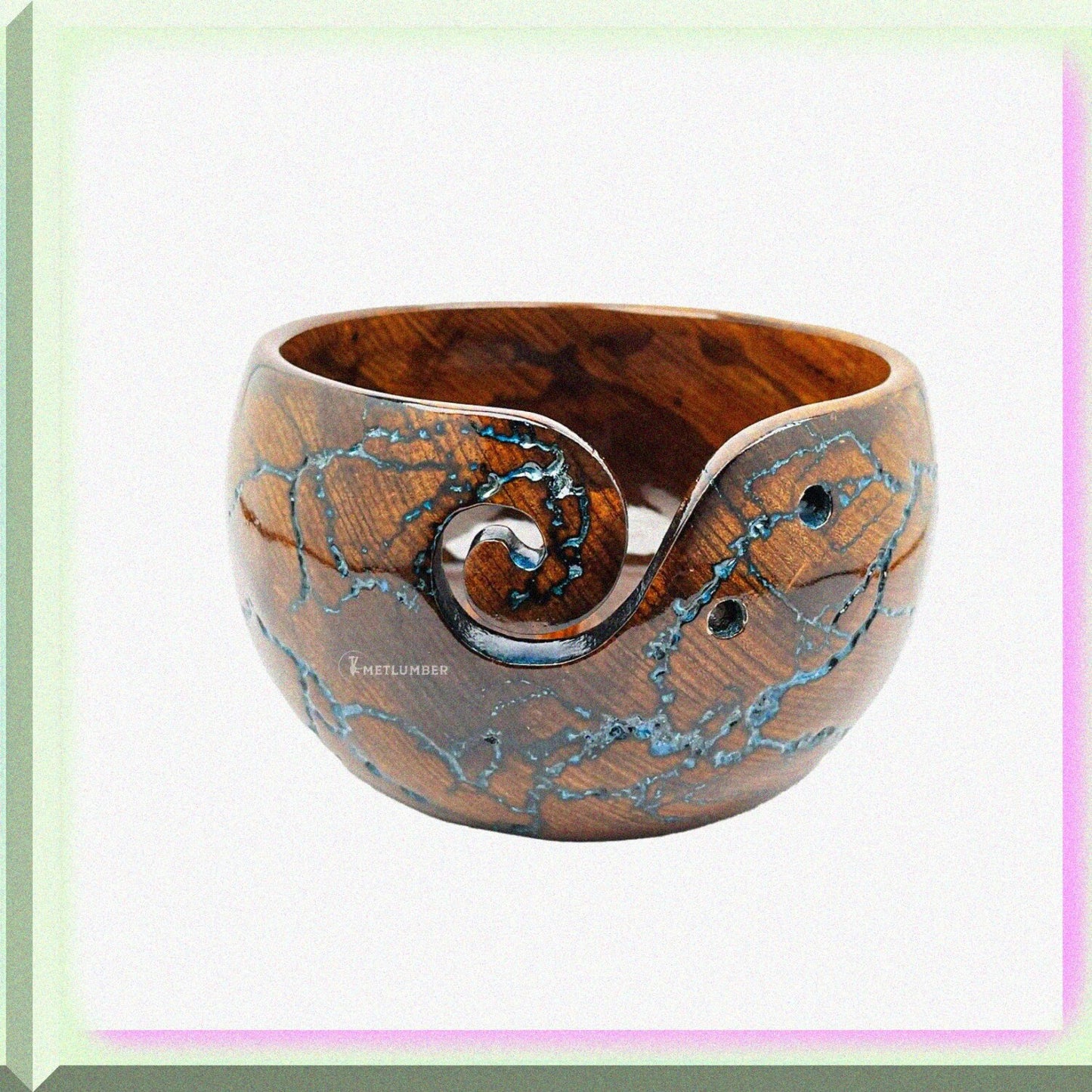 Wooden Rosewood Yarn Storage Bowl for Knitting and Crochet