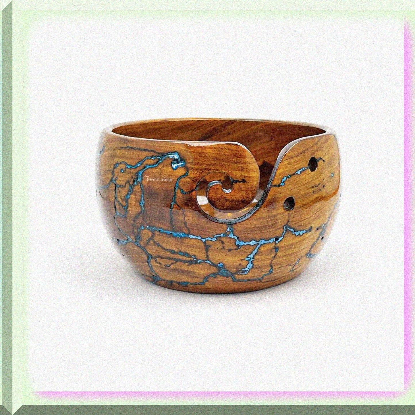 Wooden Rosewood Yarn Storage Bowl for Knitting and Crochet
