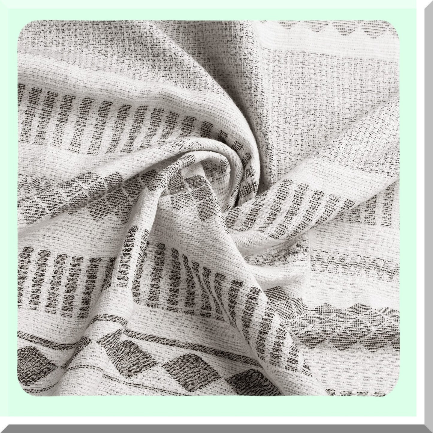 Boho Chic Jacquard Body Pillow Cover - Farmhouse Grey Ivory Decorative Throw Case for Couch - Modern Zipper Accent 54x20 - Neutral Bedroom Decor