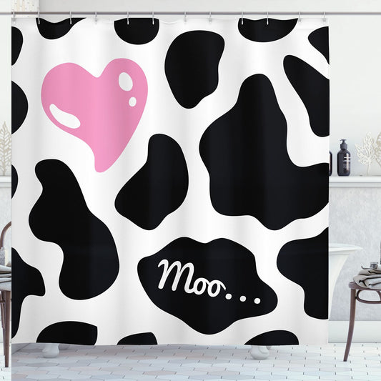 Cow Print Shower Curtain Pastel Camouflage 69" x 84"