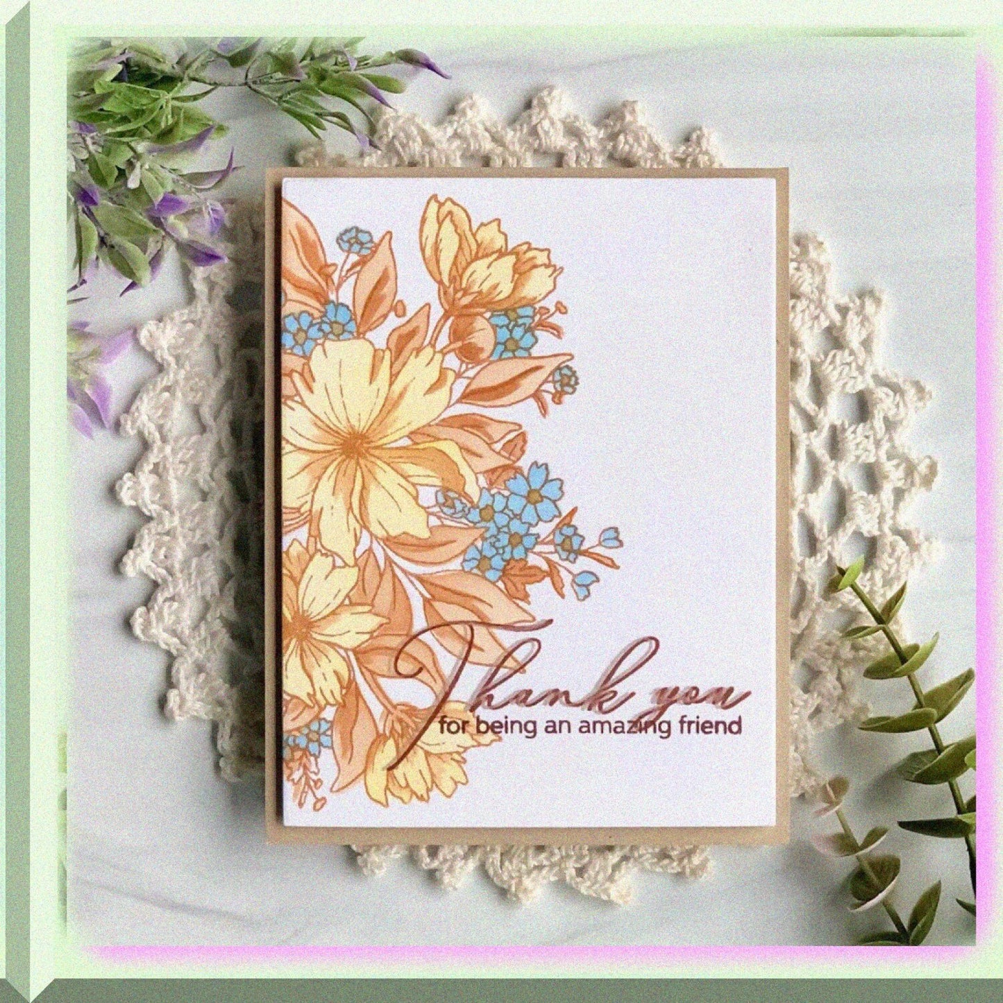 Stamp 4X6 Cosmos Bunch Floral Clear Set