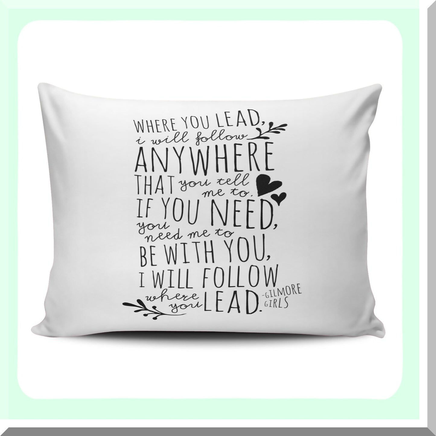 Gilmore Girls Theme Song Decorative Pillow - Custom Beauty Design Black and White Throw Pillow Cover 12x20 Inches Zippered One Side Printed