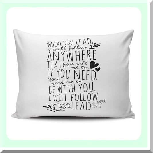 Gilmore Girls Theme Song Decorative Pillow - Custom Beauty Design Black and White Throw Pillow Cover 12x20 Inches Zippered One Side Printed