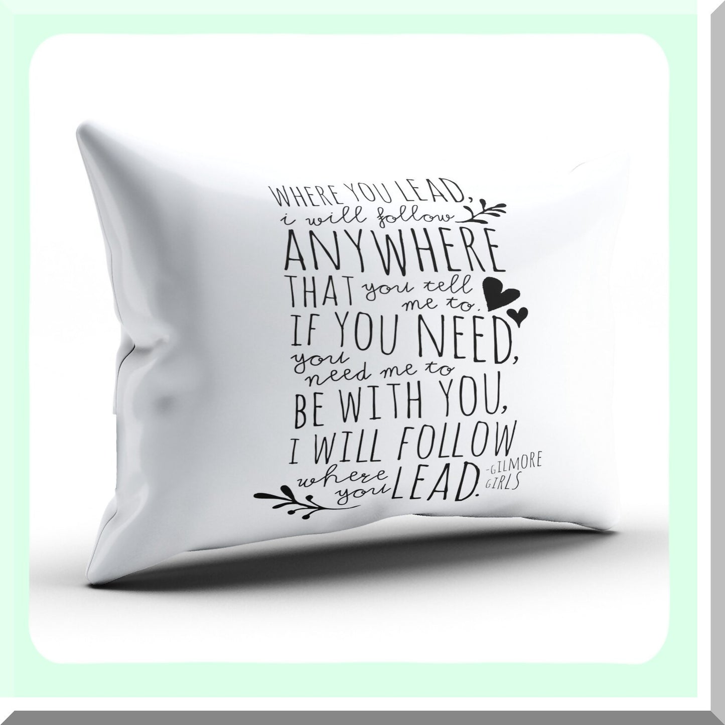 Gilmore Girls Theme Song Decorative Pillow - Custom Beauty Design Black and White Throw Pillow Cover 12x20 Inches Zippered One Side Printed