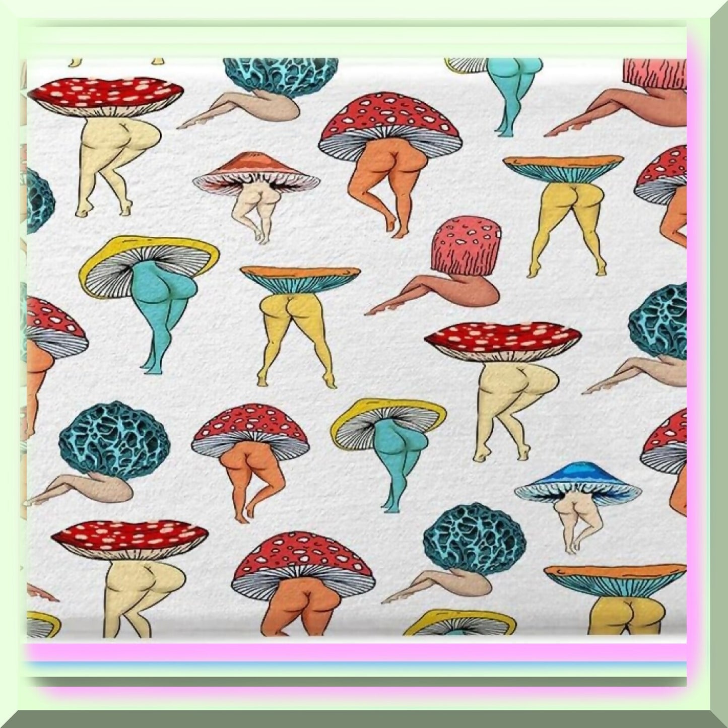 Funny Mushroom Butt Bathroom Rug 17x29 White