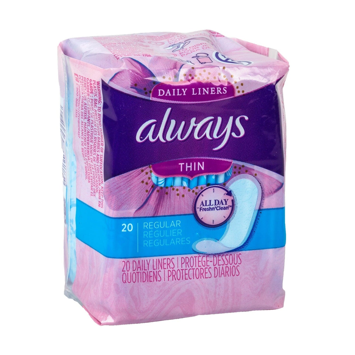 Always Dailies Thin Liners, 20-ct. Packs (Pack of 24)