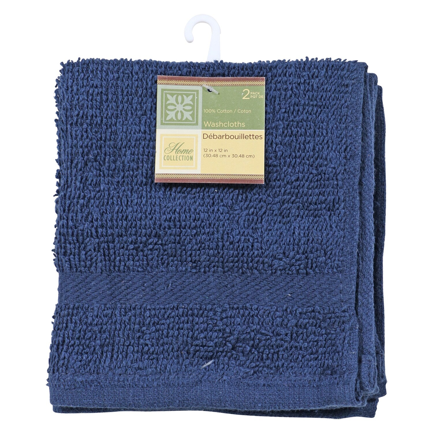 Home Collection Navy Blue Cotton Washcloths, 2-ct. Packs (Pack of 24)