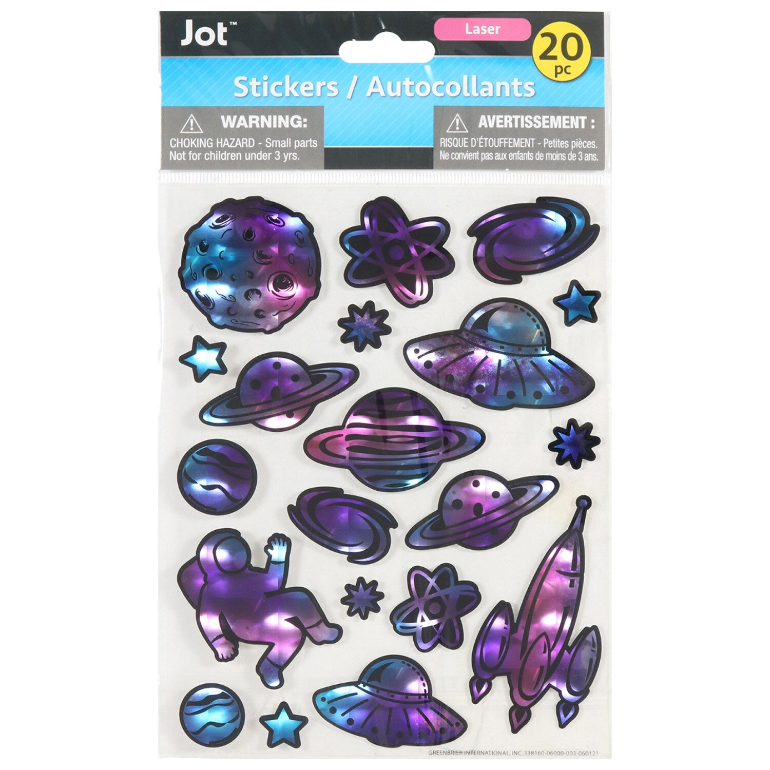 Jot Laser Holographic Stickers (Pack of 24)