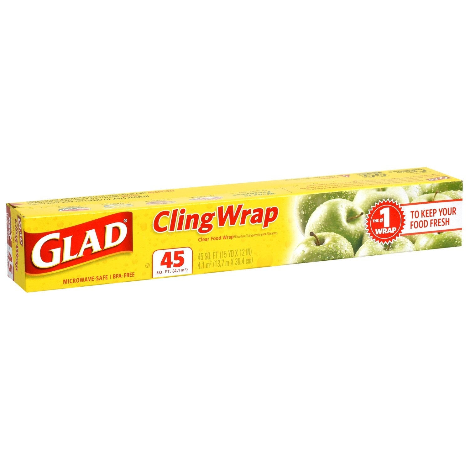 Glad Cling Wrap, 45-sq.ft. Rolls (Pack of 24)