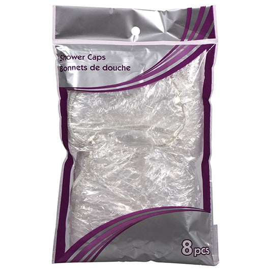Urban Essence Disposable Clear Plastic Shower Caps, 8-ct. Packs (Pack of 18)