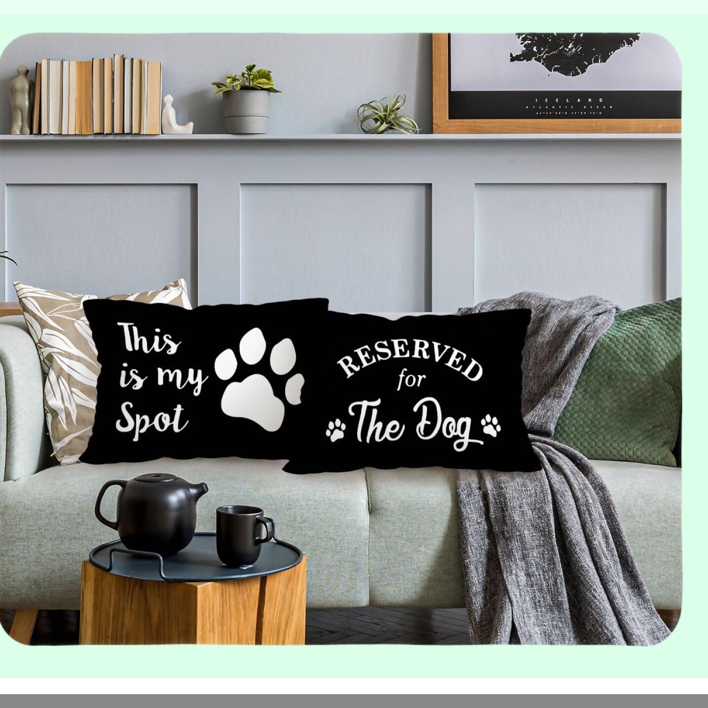 Pawfect Pup Pillow Covers - Funny Dog Themed Cushion Cases for Bedroom & Living Room Decor, Ideal Gifts for Women, Kids, Girls, Men, & Dog Lovers - Set of 2, 12x20 Inch